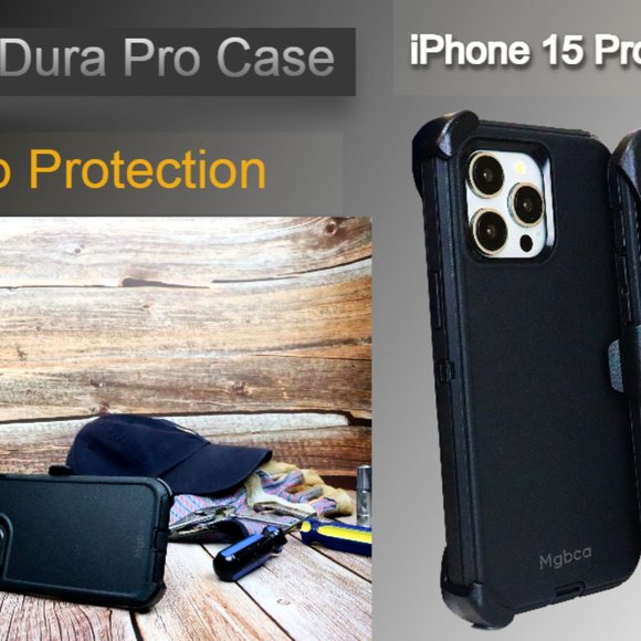 Mgbca Dura Pro Rugged Defender Case For iPhone 15 Pro , Belt Clip Holster - Picture 2 of 15